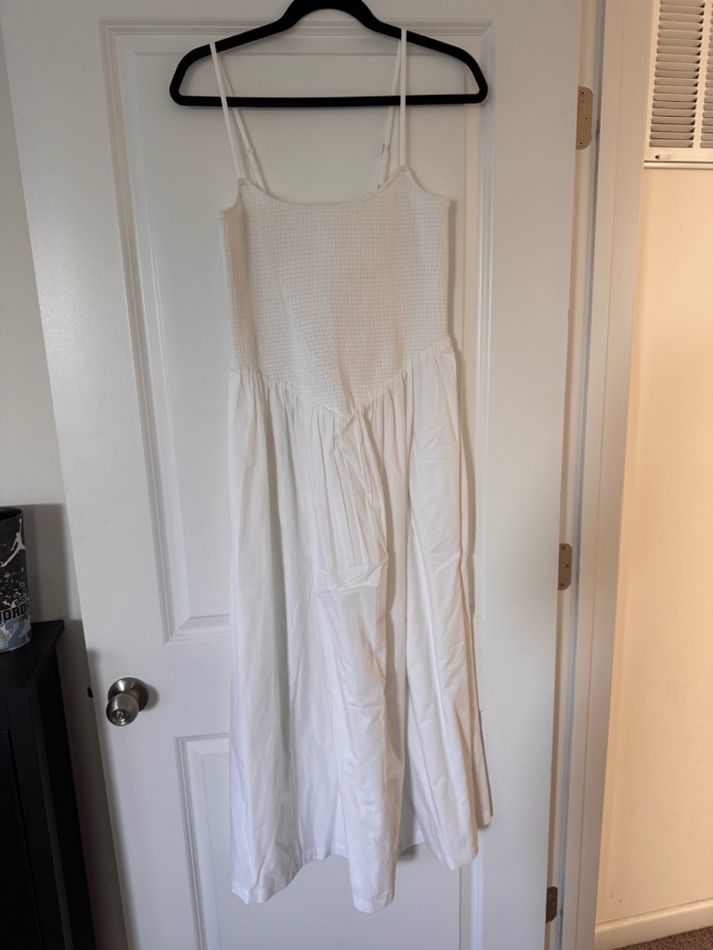 Abercrombie & Fitch Cream Smocked Tank Dress